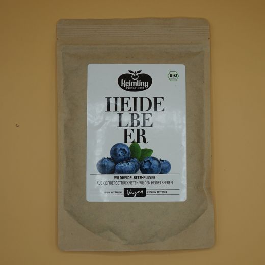 Bio - Heidelbeerpulver, wild, Rohkostqualität, 200g