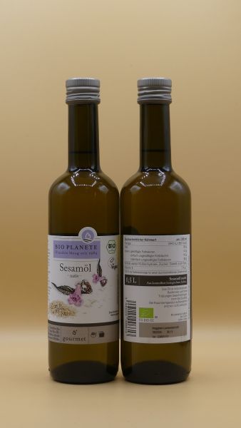 Bio - Sesamöl nativ, 1. kalte Pressung 500ml -