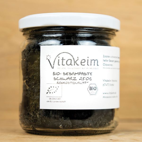 Bio - Sesampaste aus schwarzem, aktiviertem Sesam, 250g